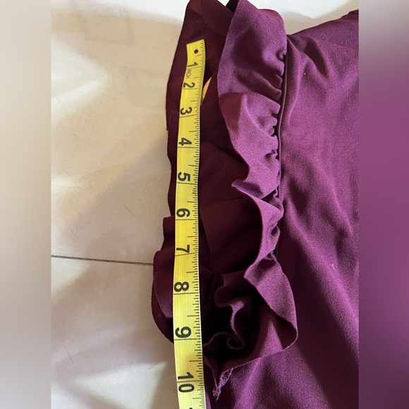 Shein curve - Long Dress - Ruffle Sleeve - Red wine - 1XL maxi dress polyester - Picture 11 of 16